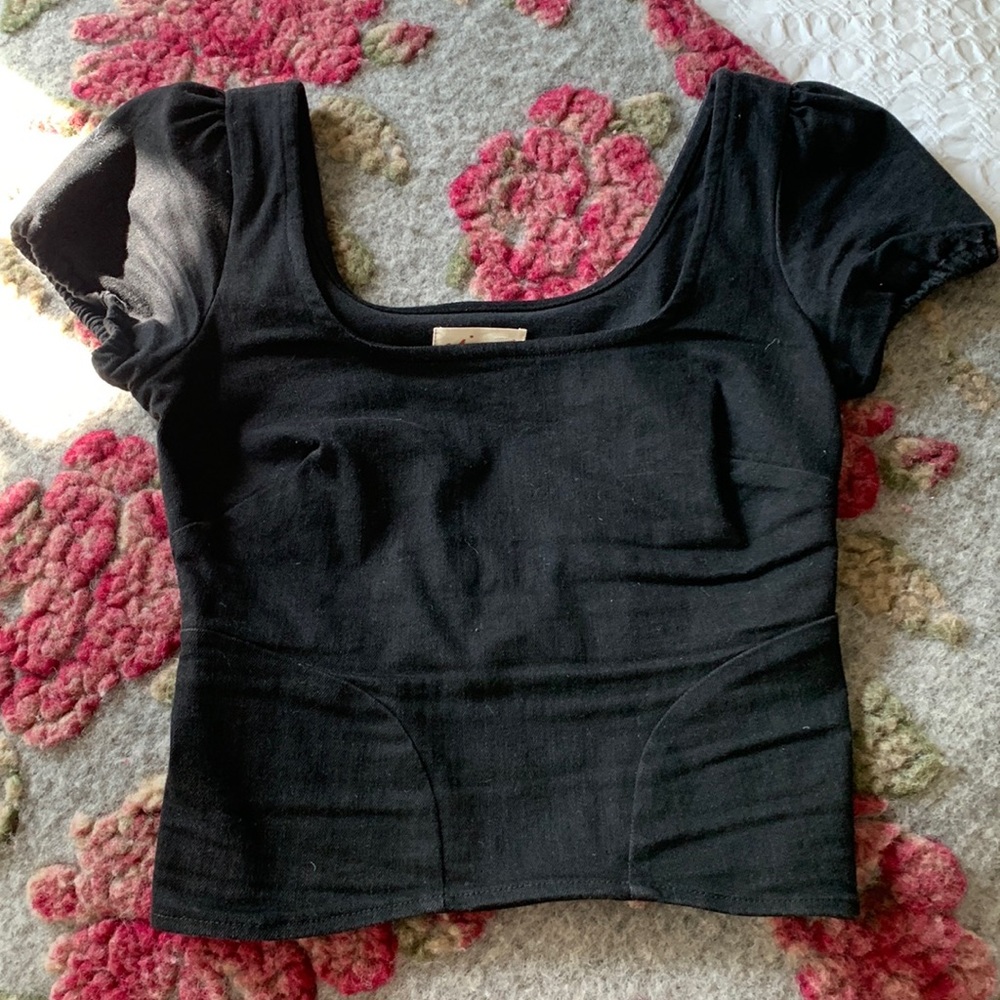 Miaou Black Square Neck Top XS